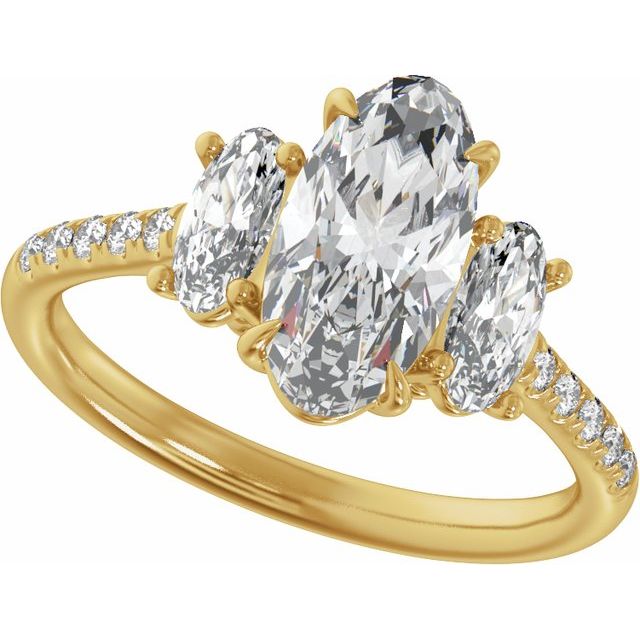 2 3/4 CTW Lab-Grown Diamond Three-Stone Engagement Ring