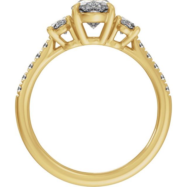 2 3/4 CTW Lab-Grown Diamond Three-Stone Engagement Ring