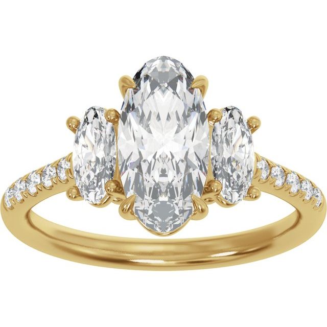 2 3/4 CTW Lab-Grown Diamond Three-Stone Engagement Ring