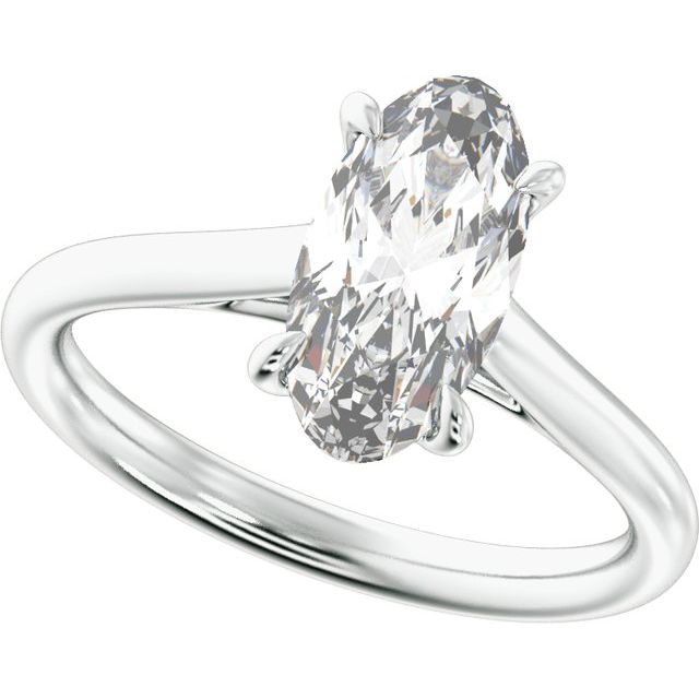 12.1 x 6.05 mm Oval 2 CTW Lab-Grown Diamond Engagement Ring