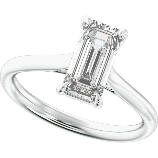10.5 x 5.2 mm Emerald 2 CTW Lab-Grown Diamond Engagement Ring