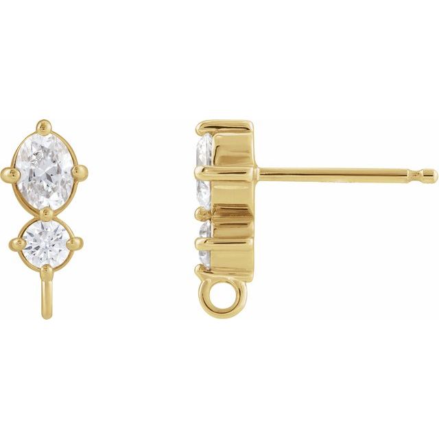 14K 1/5 CTW Natural Diamond Earring Top