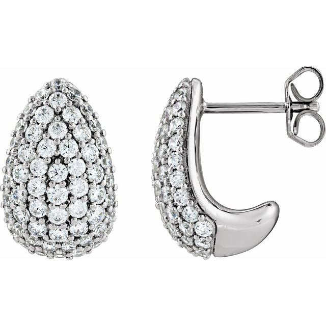 14K 1 3/4 CTW Lab-Grown Diamond Teardrop Earrings