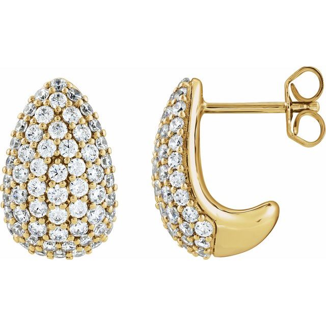 14K 1 3/4 CTW Lab-Grown Diamond Teardrop Earrings