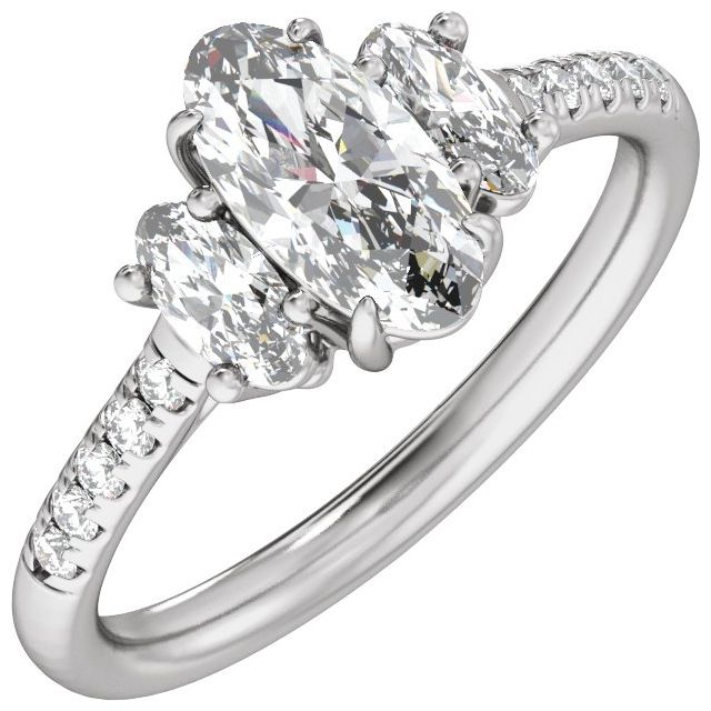 1 1/2 CTW Lab-Grown Diamond Three-Stone Engagement Ring