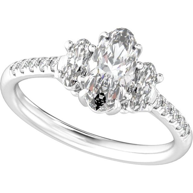 1 1/2 CTW Lab-Grown Diamond Three-Stone Engagement Ring