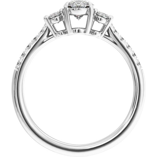 1 1/2 CTW Lab-Grown Diamond Three-Stone Engagement Ring