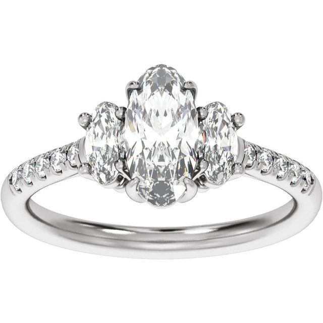1 1/2 CTW Lab-Grown Diamond Three-Stone Engagement Ring