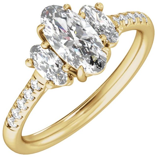 1 1/2 CTW Lab-Grown Diamond Three-Stone Engagement Ring