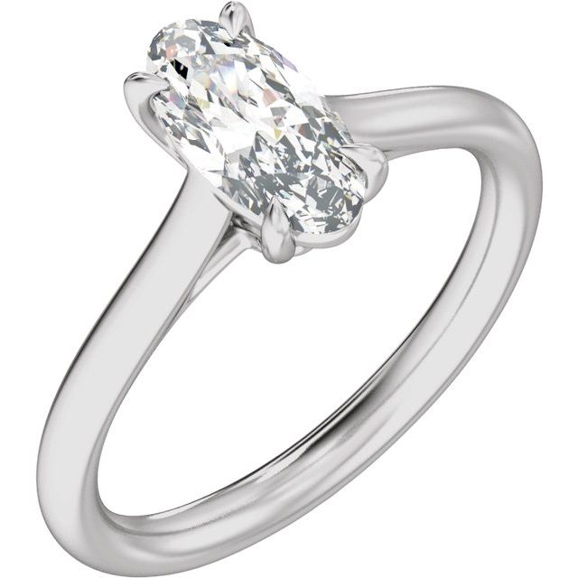 9.8 x 4.9 mm Oval 1 CTW Lab-Grown Diamond Engagement Ring