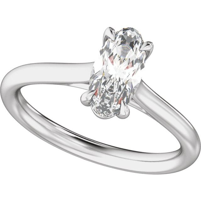 9.8 x 4.9 mm Oval 1 CTW Lab-Grown Diamond Engagement Ring