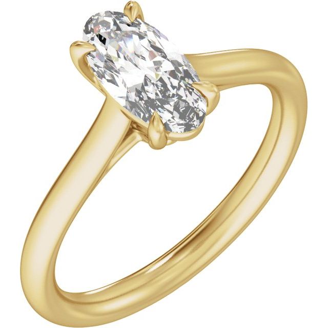 9.8 x 4.9 mm Oval 1 CTW Lab-Grown Diamond Engagement Ring