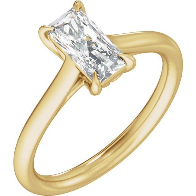 11 x 5.5 mm Radiant 2 CTW Lab-Grown Diamond Engagement Ring