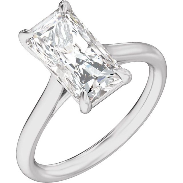 11 x 5.5 mm Radiant 2 CTW Lab-Grown Diamond Engagement Ring