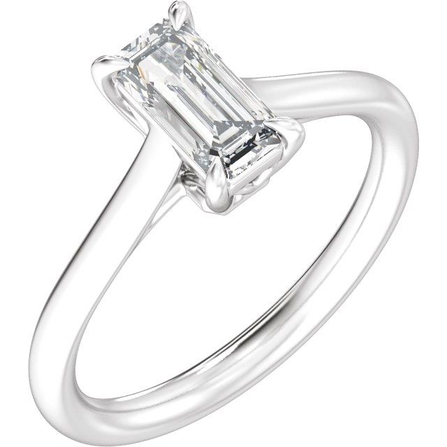 8.5 x 4.2 mm Emerald 1 CTW Lab-Grown Diamond Engagement Ring