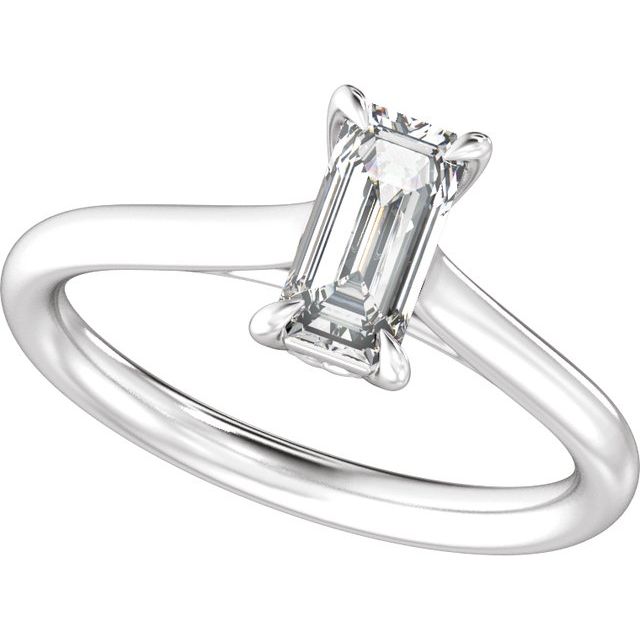 8.5 x 4.2 mm Emerald 1 CTW Lab-Grown Diamond Engagement Ring