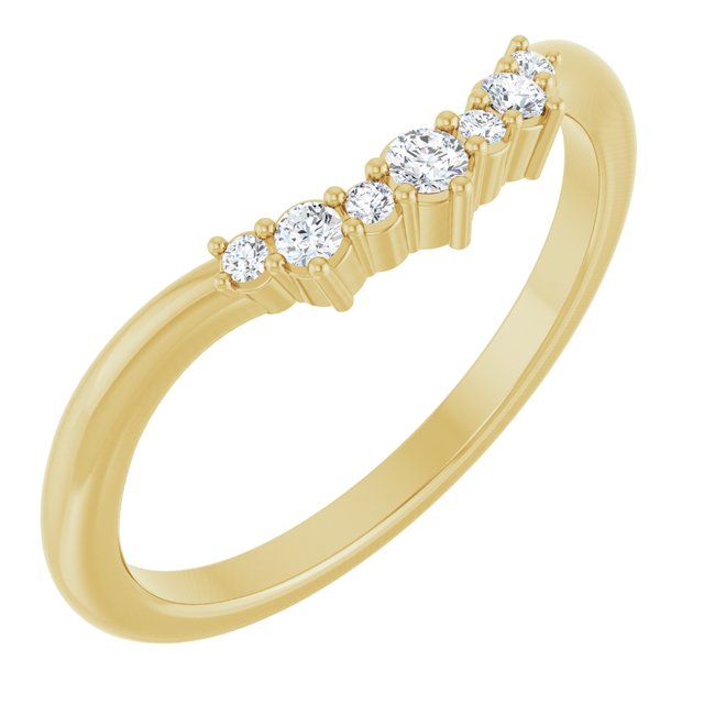 14K Yellow 1/10 CTW Natural Diamond Matching Band