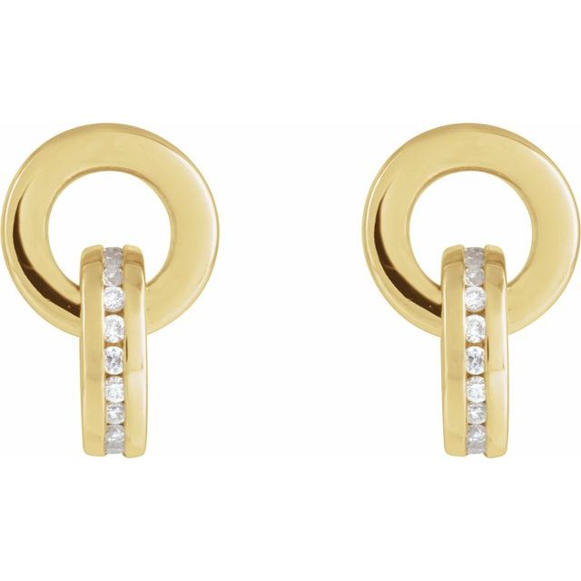 14K 1/6 CTW Lab-Grown Diamond Drop Earrings