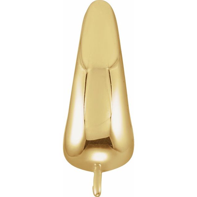 14K Puffed Lever Back Earring Top