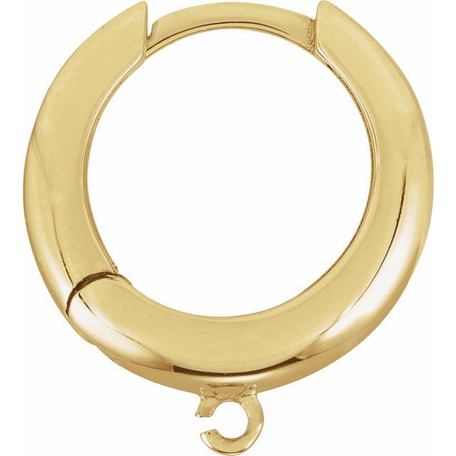 14K Puffed Lever Back Earring Top