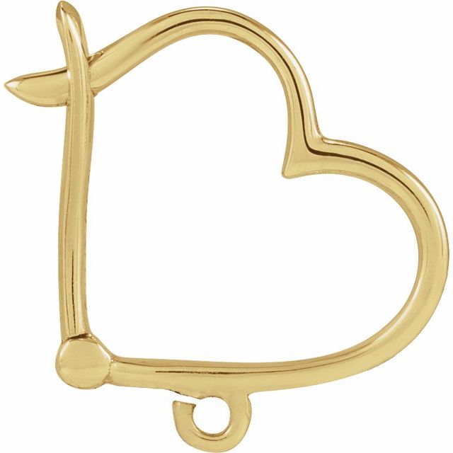 14K Click-In Heart Lever Back Earring Top