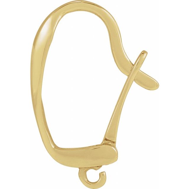 14K Tapered Click-In Lever Back Earring Top