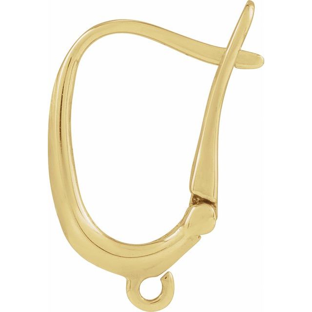 14K Knife-Edge Click-In Lever Back Earring Top
