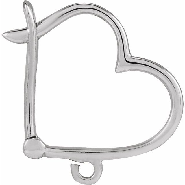 14K Click-In Heart Lever Back Earring Top