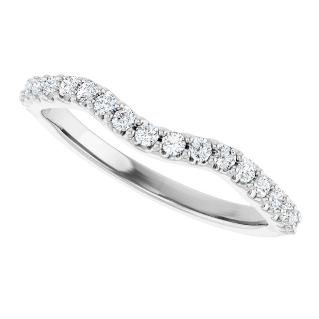 14K White 1/4 CTW Natural Diamond Matching Band