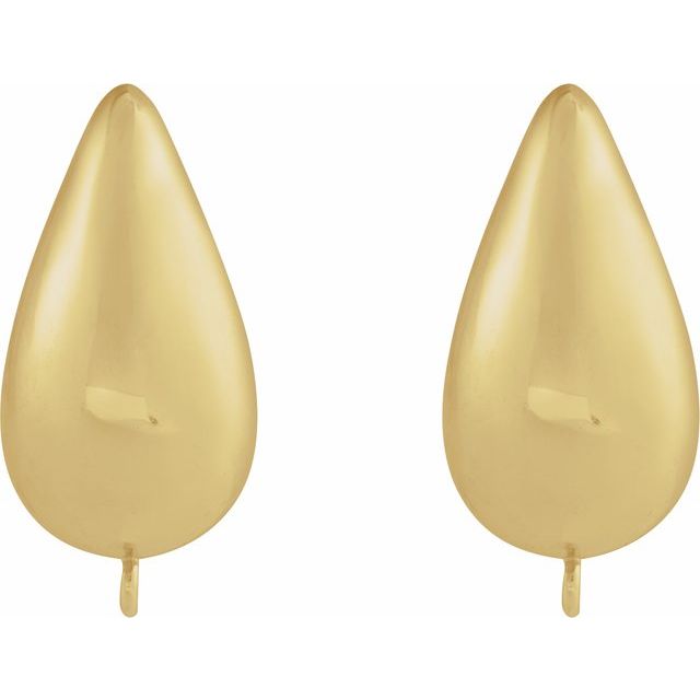 14K Puffed Hoop Earring Top