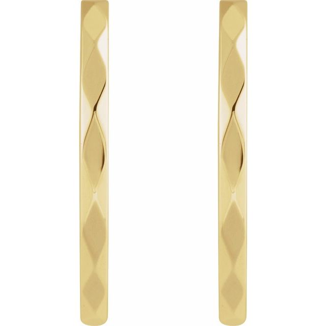 14K Faceted Hoop Earrings