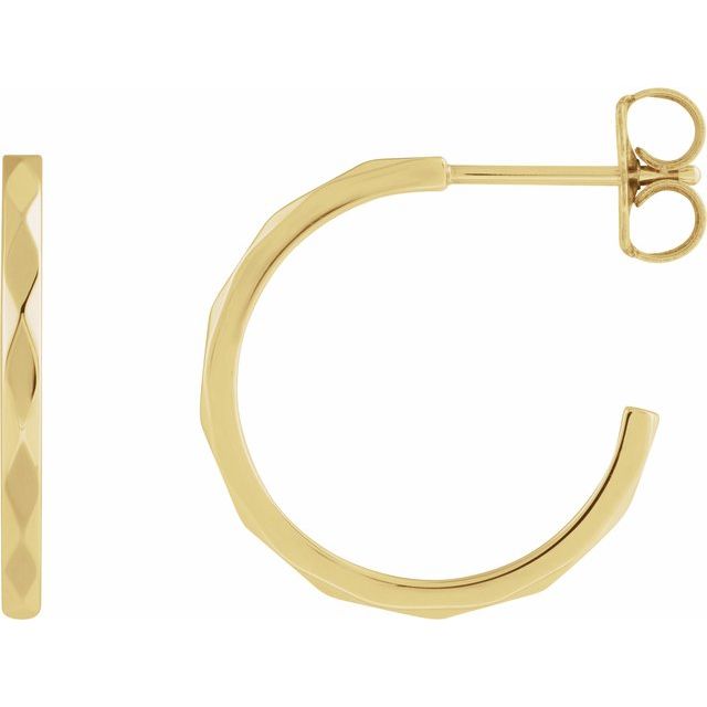 14K Faceted Hoop Earrings