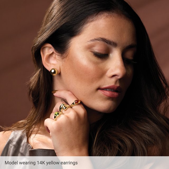 14K Electroform Domed Earrings