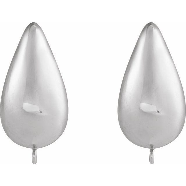 Sterling Silver Puffed Hoop Earring Top
