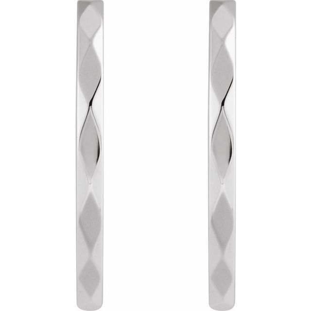 Sterling Silver Faceted Hoop Earrings