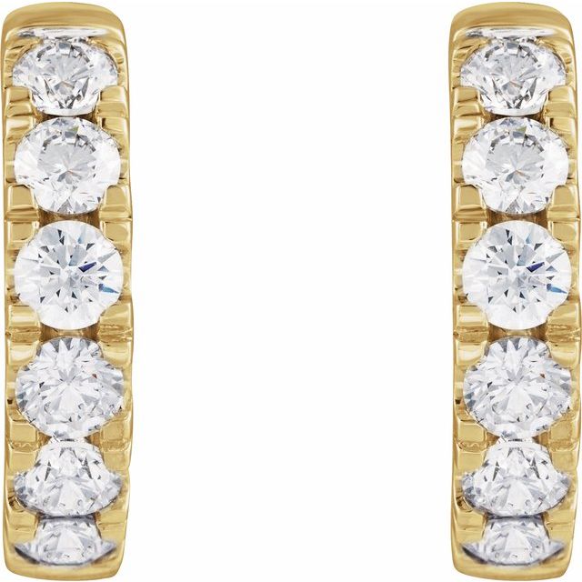 14K 1 7/8 CTW Lab-Grown Diamond Hinged Hoop Earrings