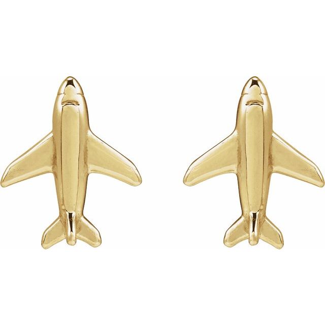 14K Airplane Earring