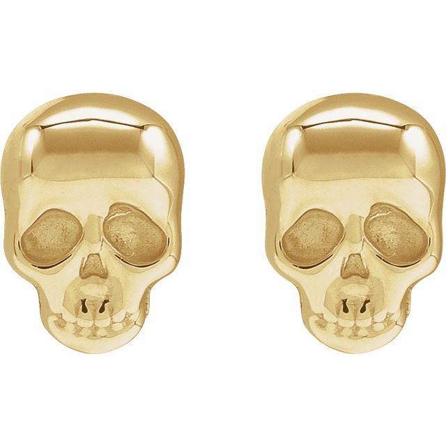 14K Skull Earring