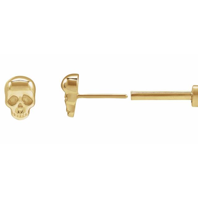 14K Skull Earring