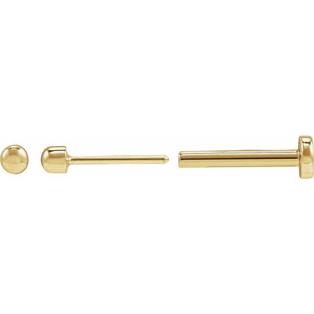 14K 1 Bead Stud Earring