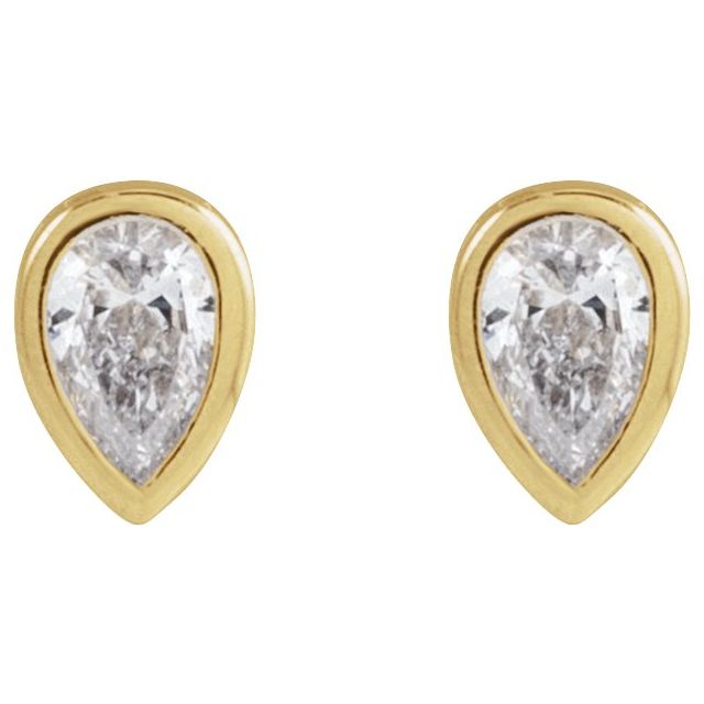 14K .05 CT Natural Diamond Bezel-Set Earring