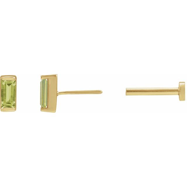 14K Natural Peridot Earring