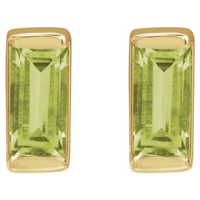 14K Natural Peridot Earring