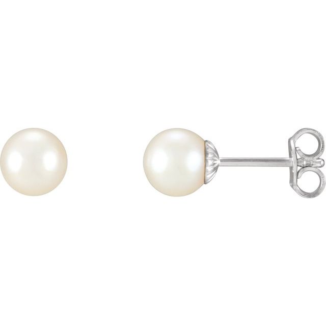 Sterling Silver 7- Cultured Freshwater Pearl Earrings