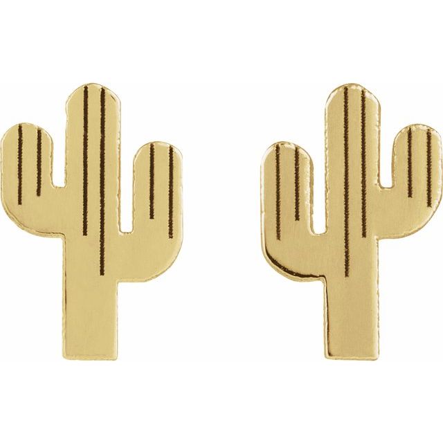 14K Left Cactus Earring