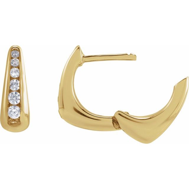 14K 1/4 CTW Lab-Grown Diamond Huggie Hoop Earrings