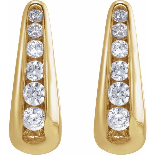 14K 1/4 CTW Lab-Grown Diamond Huggie Hoop Earrings