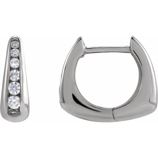 14K 1/4 CTW Lab-Grown Diamond Huggie Hoop Earrings