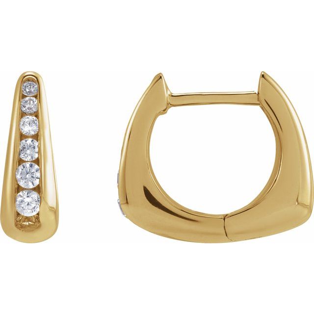 14K 1/4 CTW Lab-Grown Diamond Huggie Hoop Earrings