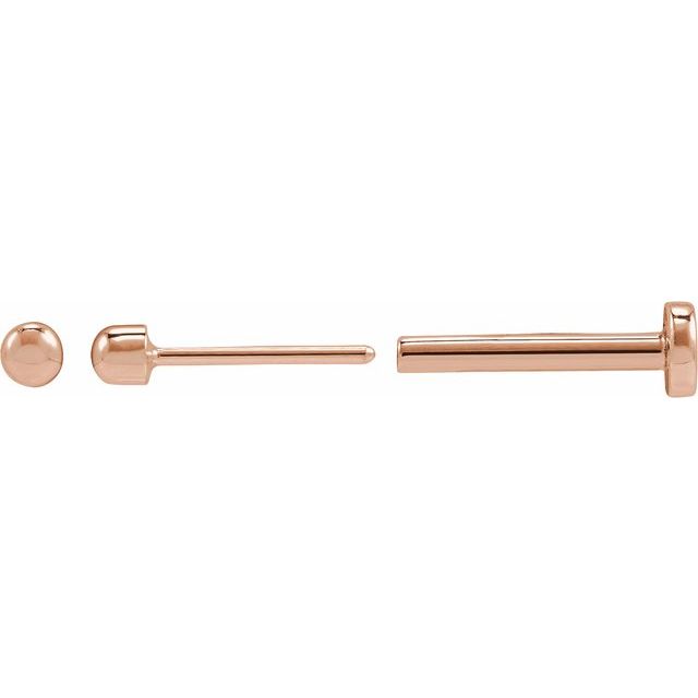 14K 1 Bead Stud Earring